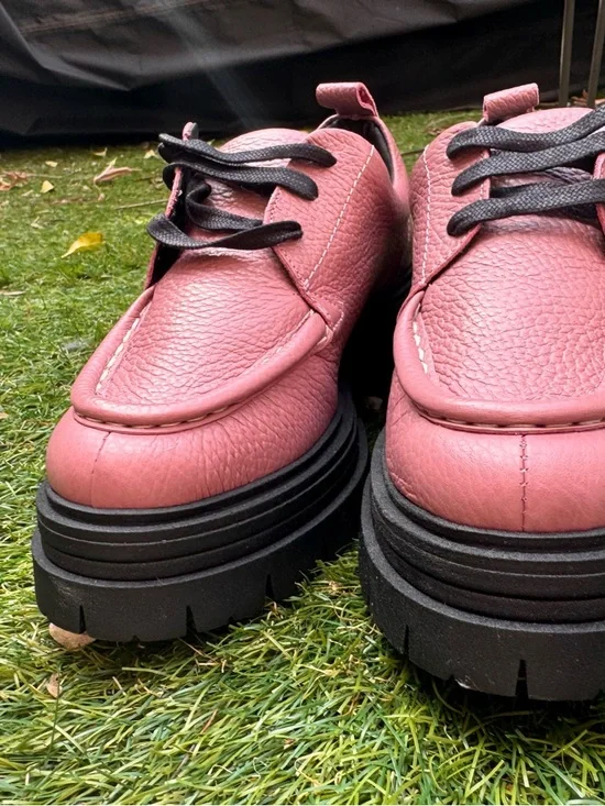 INTENTIONALLY BLANK Pink Chunky Lace-Up Platform Loafers size 38 - Picture 2 of 8